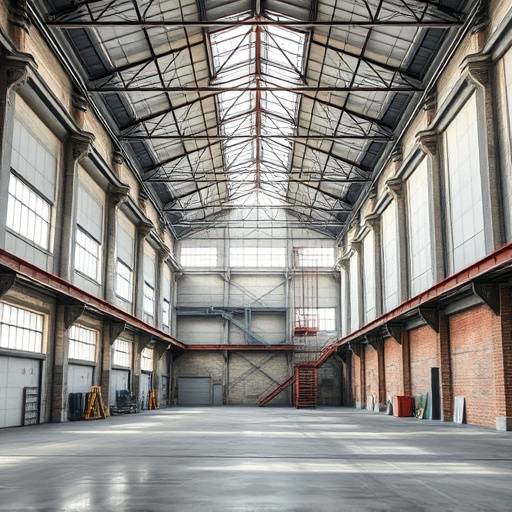 Spacious industrial warehouse in Brooklyn with high ceilings, concrete floors, and customizable layout.